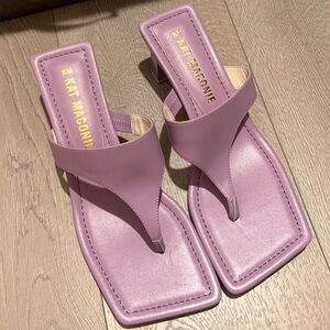 Kat Maconie Minimal Lilac Thong Heel Sandals Size 40